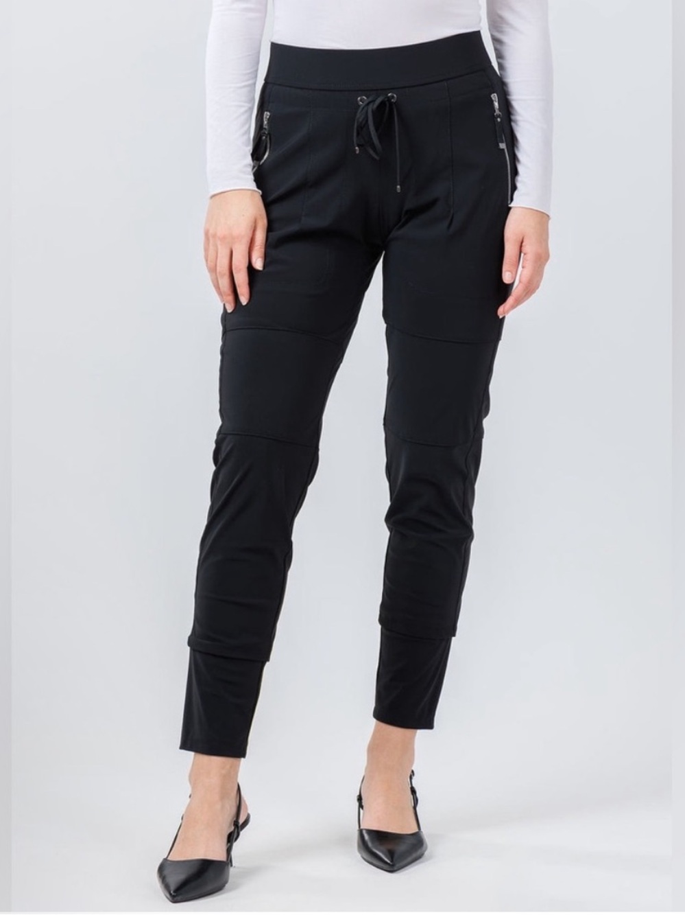 Raffaello Rossi Black Candy High-tech Italian Sportswear Jogger Pants sz 34 US 4
